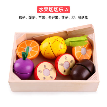 Wooden Magnetic Fruit And Vegetable Cutting Toy Set